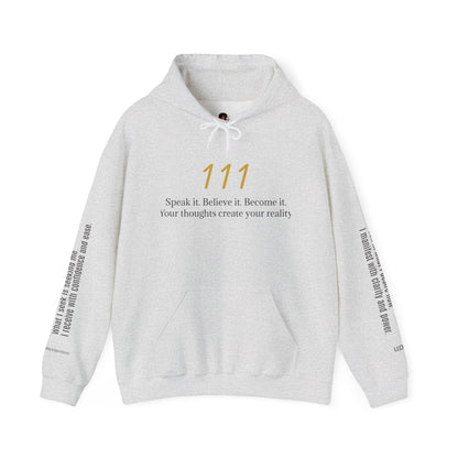 111 Your Thoughts Create Your Reality Hoodie ✨ Manifest Your Life | Wearable Intention Sweatshirt | Spiritual Affirmation Hoodie