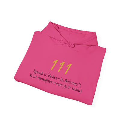 111 Your Thoughts Create Your Reality Hoodie ✨ Manifest Your Life | Wearable Intention Sweatshirt | Spiritual Affirmation Hoodie